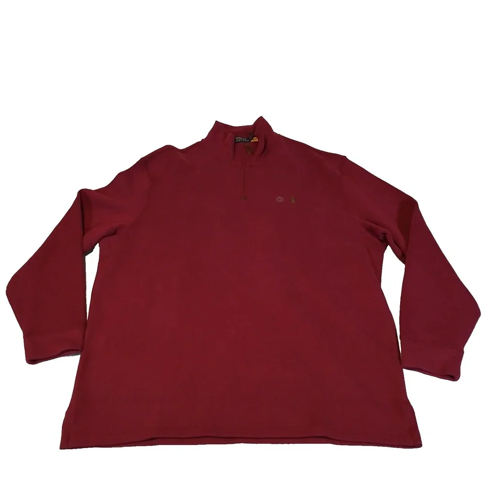Polo Ralph Lauren Quarter Zip Red Yellow Pony Sweater‎ Men's Size XXL New